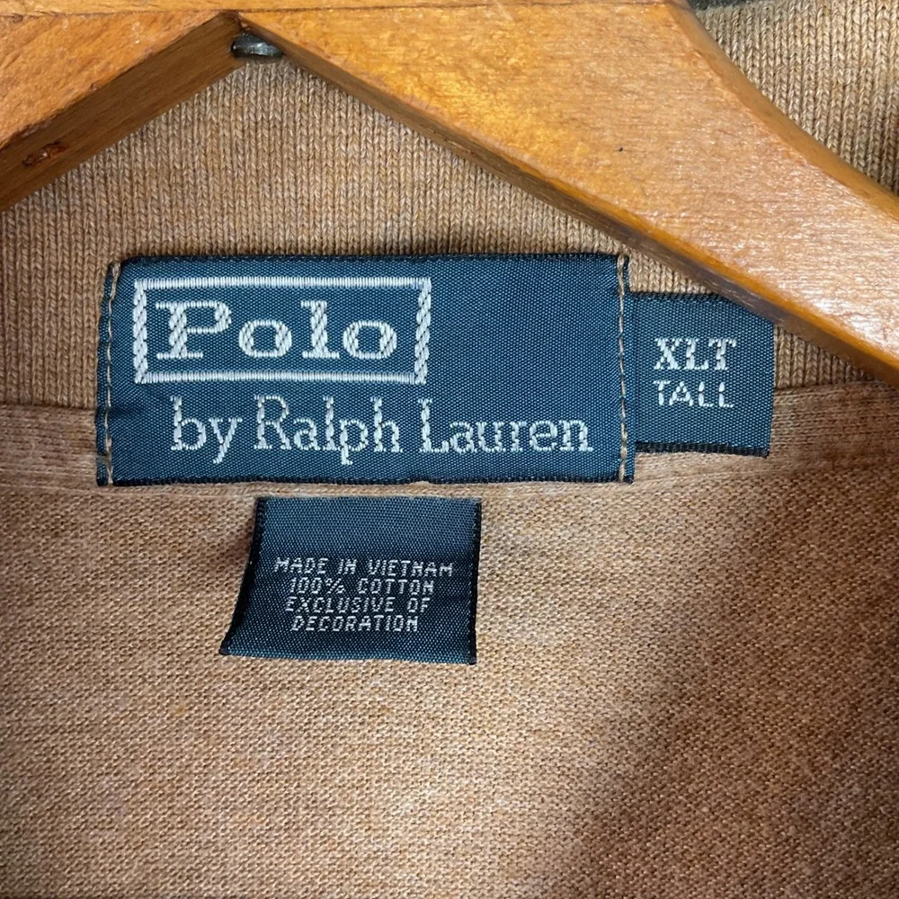 Polo Ralph Lauren Polo Shirt Mens XLT Tan Brown Short Sleeve Pony Logo Cotton